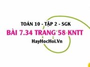 Bài 7.34 trang 58 Toán 10 tập 2 Kết nối tri thức